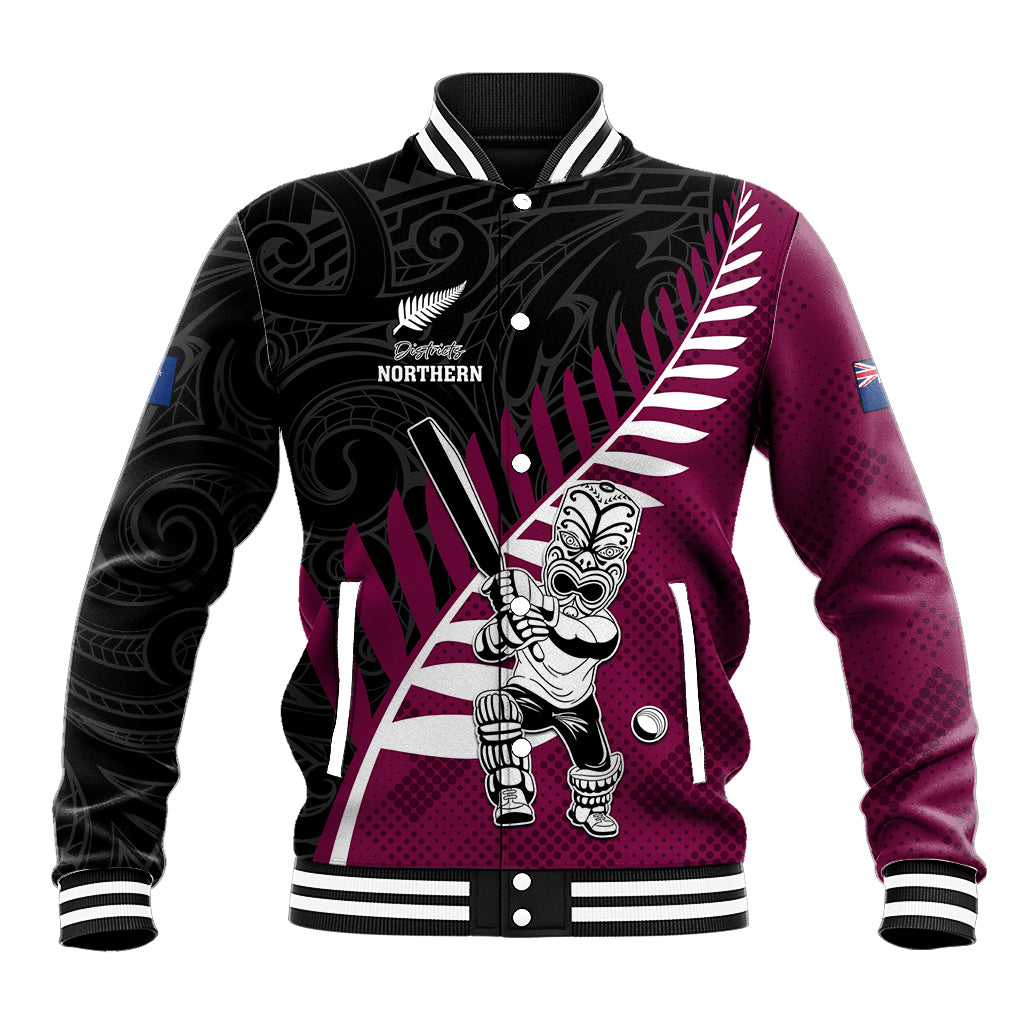 Custom New Zealand Northern Districts Cricket Baseball Jacket With Maori Pattern LT05 Unisex Maroon - Polynesian Pride
