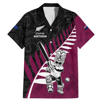 Custom New Zealand Northern Districts Cricket Family Matching Mermaid Dress and Hawaiian Shirt With Maori Pattern LT05 Dad's Shirt - Short Sleeve Maroon - Polynesian Pride