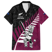 Custom New Zealand Northern Districts Cricket Family Matching Summer Maxi Dress and Hawaiian Shirt With Maori Pattern LT05 Dad's Shirt - Short Sleeve Maroon - Polynesian Pride