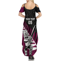Custom New Zealand Northern Districts Cricket Family Matching Summer Maxi Dress and Hawaiian Shirt With Maori Pattern LT05 - Polynesian Pride