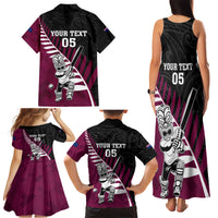 Custom New Zealand Northern Districts Cricket Family Matching Tank Maxi Dress and Hawaiian Shirt With Maori Pattern LT05 - Polynesian Pride