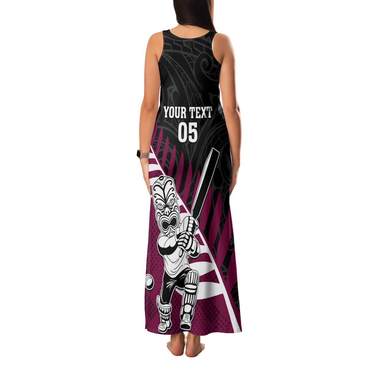 Custom New Zealand Northern Districts Cricket Family Matching Tank Maxi Dress and Hawaiian Shirt With Maori Pattern LT05 - Polynesian Pride