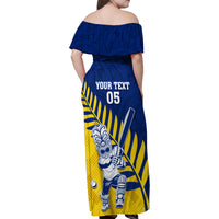 Custom New Zealand Otago Cricket Family Matching Off Shoulder Maxi Dress and Hawaiian Shirt With Maori Pattern LT05 - Polynesian Pride