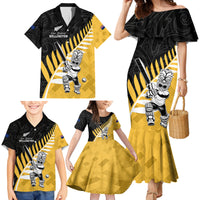Custom New Zealand Wellington Cricket Family Matching Mermaid Dress and Hawaiian Shirt With Maori Pattern LT05 - Polynesian Pride