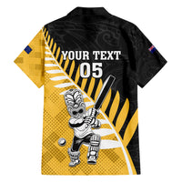 Custom New Zealand Wellington Cricket Family Matching Off The Shoulder Long Sleeve Dress and Hawaiian Shirt With Maori Pattern LT05 - Polynesian Pride
