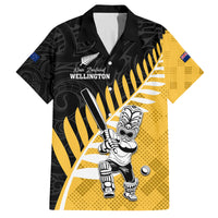 Custom New Zealand Wellington Cricket Family Matching Summer Maxi Dress and Hawaiian Shirt With Maori Pattern LT05 Dad's Shirt - Short Sleeve Yellow - Polynesian Pride