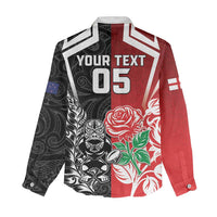 New Zealand And England Rugby Custom Women Casual Shirt Maori Tiki With Red Rose Together LT05 - Polynesian Pride