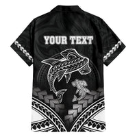 Personalised Happy Father's Day Family Matching Off The Shoulder Long Sleeve Dress and Hawaiian Shirt I Love You Dad Polynesian Style LT05 - Polynesian Pride