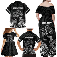 Personalised Happy Father's Day Family Matching Off Shoulder Maxi Dress and Hawaiian Shirt I Love You Dad Polynesian Style LT05 - Polynesian Pride