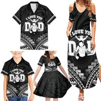 Personalised Happy Father's Day Family Matching Summer Maxi Dress and Hawaiian Shirt I Love You Dad Polynesian Style LT05 - Polynesian Pride