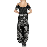 Personalised Happy Father's Day Family Matching Summer Maxi Dress and Hawaiian Shirt I Love You Dad Polynesian Style LT05 - Polynesian Pride