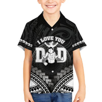 Personalised Happy Father's Day Family Matching Summer Maxi Dress and Hawaiian Shirt I Love You Dad Polynesian Style LT05 Son's Shirt Black - Polynesian Pride