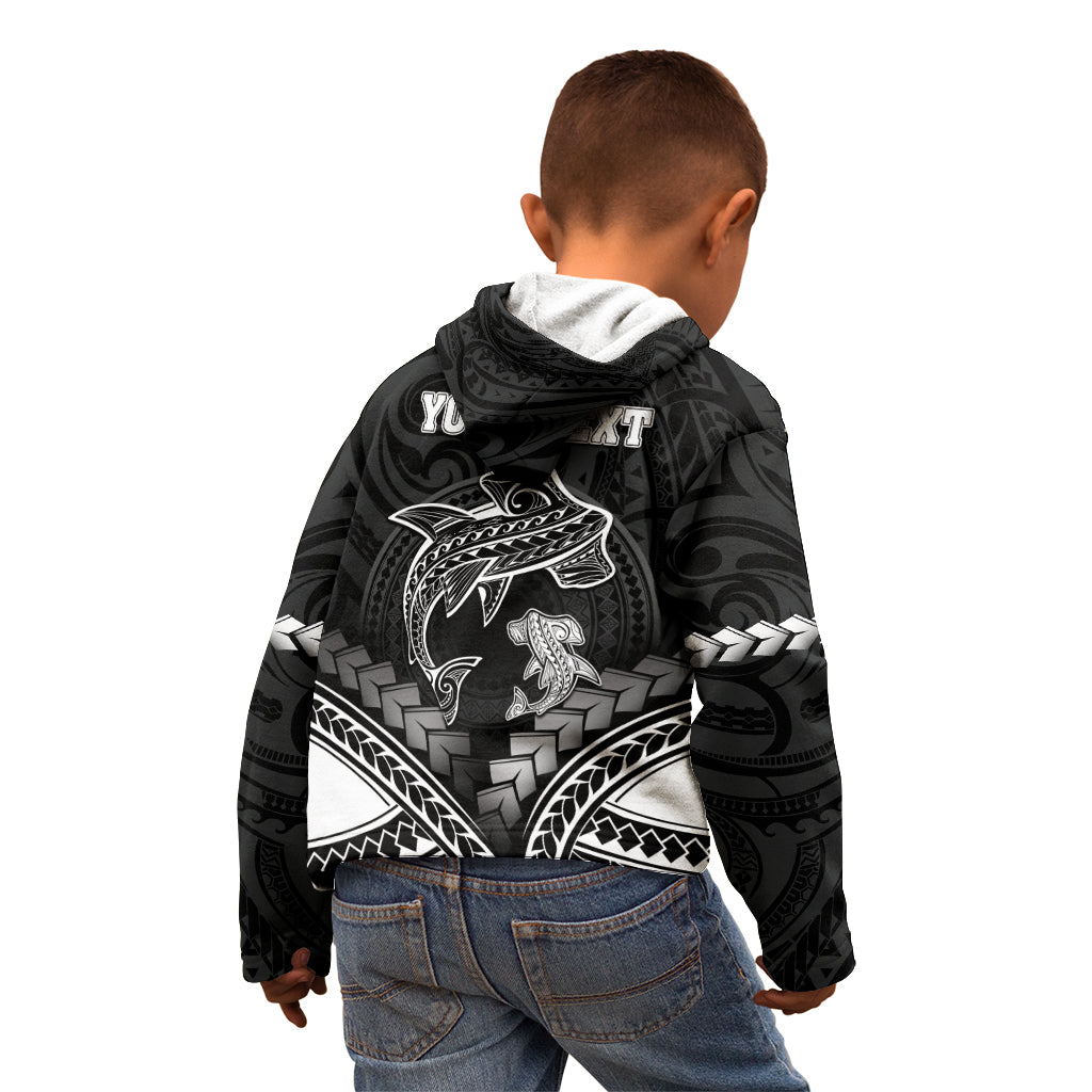 Personalised Happy Father's Day Kid Hoodie I Love You Dad Polynesian Style