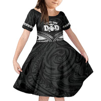 Personalised Happy Father's Day Kid Short Sleeve Dress I Love You Dad Polynesian Style