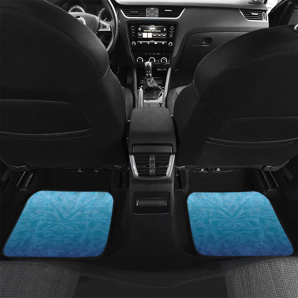 Guam Chamorro Car Mats Tribal Latte Stone With Dolphins Blue