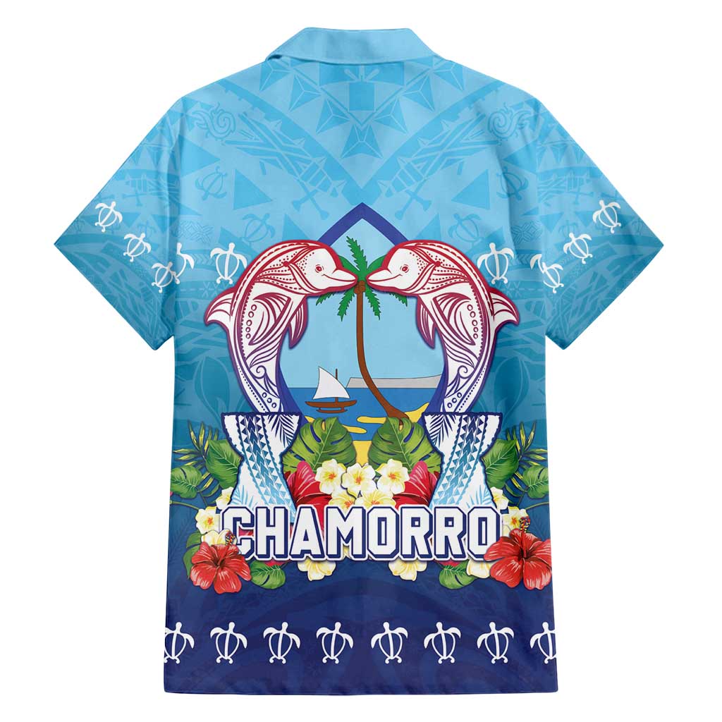 Guam Chamorro Family Matching Long Sleeve Bodycon Dress and Hawaiian Shirt Tribal Latte Stone With Dolphins Blue LT05 - Polynesian Pride
