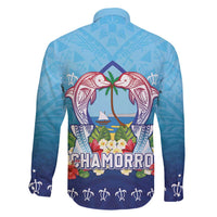 Guam Chamorro Family Matching Mermaid Dress and Hawaiian Shirt Tribal Latte Stone With Dolphins Blue LT05 - Polynesian Pride
