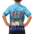 Guam Chamorro Hawaiian Shirt Tribal Latte Stone With Dolphins Blue