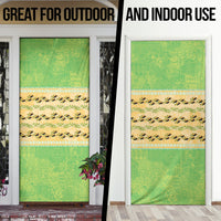 Hawaii Humuhumu Fish Maile Pikake Lei Door Cover Tribal Tapa Green Version