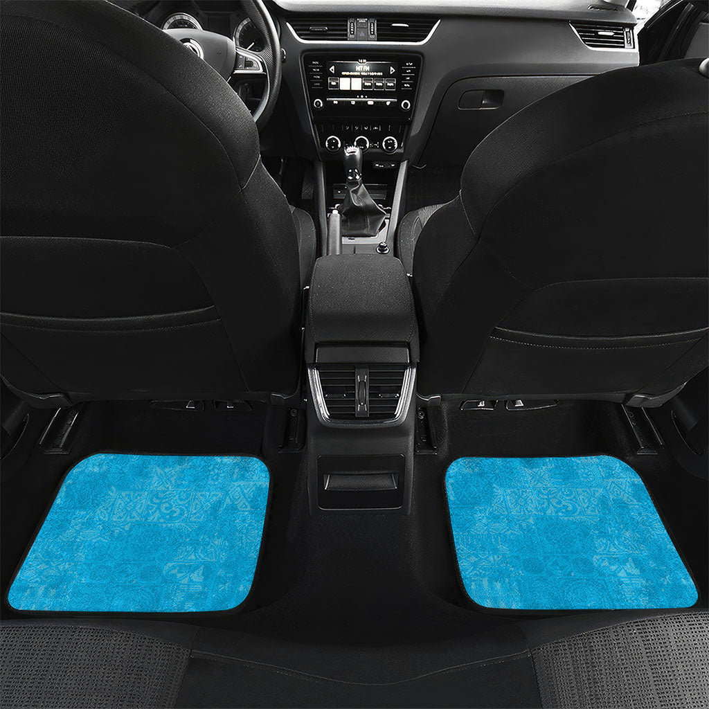 Hawaii Humuhumu Fish Maile Pikake Lei Car Mats Tribal Tapa Blue Version