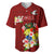 Personalized Tonga Baseball Jersey Coat Of Arms Plumeria With Ngatu Pattern LT05 Red - Polynesian Pride