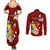 Personalized Tonga Couples Matching Summer Maxi Dress and Long Sleeve Button Shirts Coat Of Arms Plumeria With Ngatu Pattern LT05 - Polynesian Pride