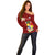 Personalized Tonga Off Shoulder Sweater Coat Of Arms Plumeria With Ngatu Pattern LT05 - Polynesian Pride