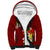 Personalized Tonga Sherpa Hoodie Coat Of Arms Plumeria With Ngatu Pattern LT05 Unisex Red - Polynesian Pride
