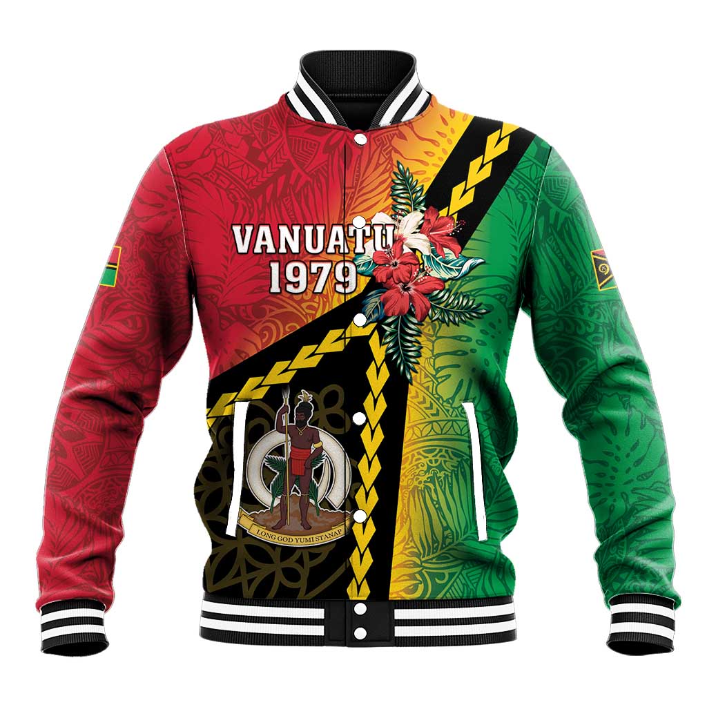 Happy Vanuatu Constitution Day Baseball Jacket Flag Style With Sand Drawing Pattern