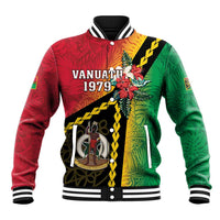 Happy Vanuatu Constitution Day Baseball Jacket Flag Style With Sand Drawing Pattern