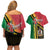Happy Vanuatu Constitution Day Couples Matching Off Shoulder Short Dress and Hawaiian Shirt Flag Style With Sand Drawing Pattern