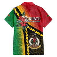 Happy Vanuatu Constitution Day Family Matching Off Shoulder Maxi Dress and Hawaiian Shirt Flag Style With Sand Drawing Pattern