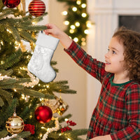 Tokelau White Sunday Christmas Stocking Elegant Hibiscus Polynesian Tribal Pattern LT05 - Polynesian Pride