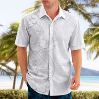 Tokelau White Sunday Hawaiian Shirt Elegant Hibiscus Polynesian Tribal Pattern