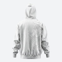 Tokelau White Sunday Hoodie Elegant Hibiscus Polynesian Tribal Pattern