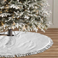 Tokelau White Sunday Tree Skirt Elegant Hibiscus Polynesian Tribal Pattern LT05 - Polynesian Pride