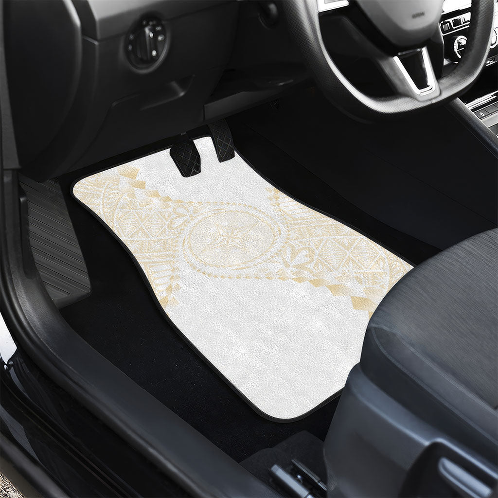 Tonga White Sunday Car Mats Lotu Tamaiti Tongan Kupesi Pattern