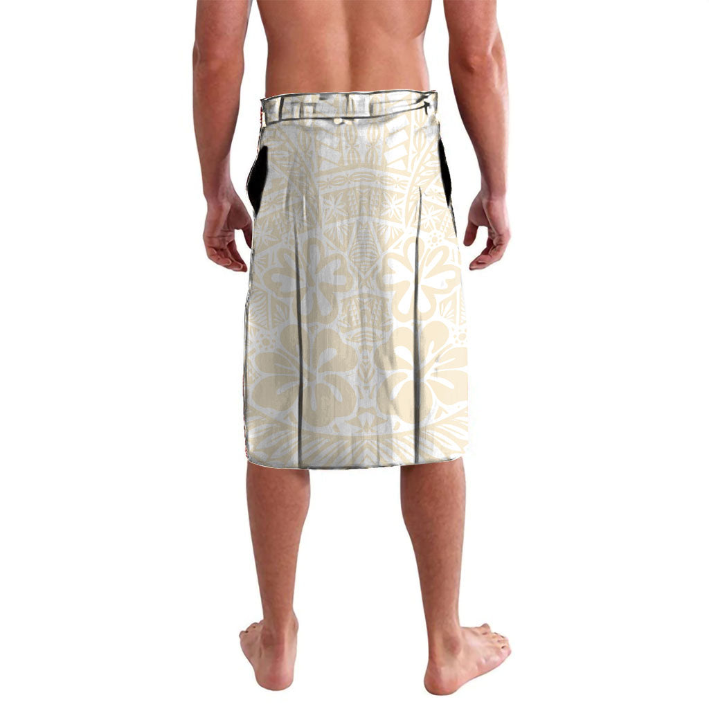 Tonga White Sunday Lavalava Lotu Tamaiti Tongan Kupesi Pattern