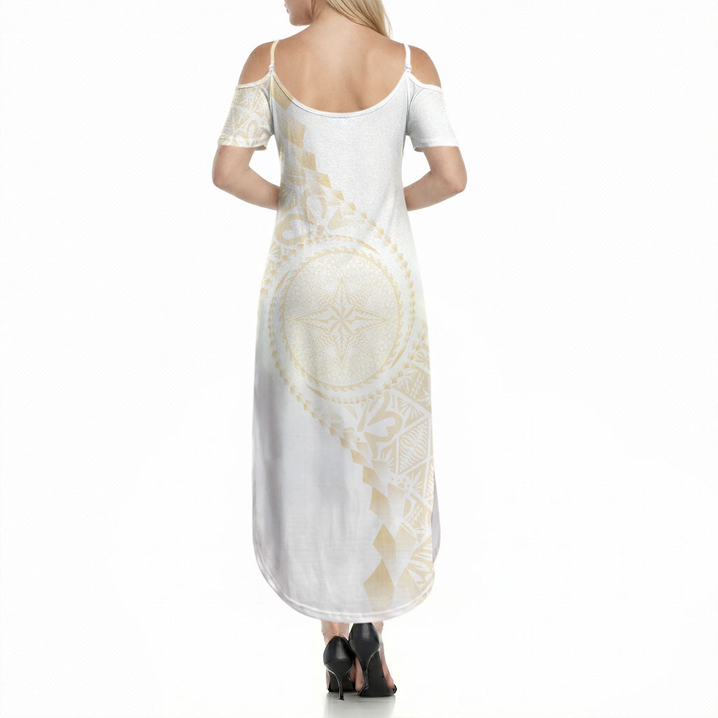 Tonga White Sunday Summer Maxi Dress Lotu Tamaiti Tongan Kupesi Pattern