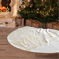 Tonga White Sunday Tree Skirt Lotu Tamaiti Tongan Kupesi Pattern LT05 - Polynesian Pride