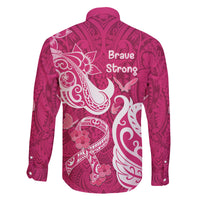 Breast Cancer Awareness Family Matching Summer Maxi Dress and Hawaiian Shirt Ribbon Polynesian Pattern Pink Version LT05 - Polynesian Pride