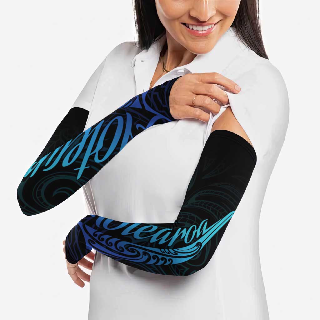 Aotearoa New Zealand Arm Sleeves Koru Fern Blue Gradient - Polynesian Pride