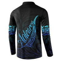 Aotearoa New Zealand Button Sweatshirt Koru Fern Blue Gradient