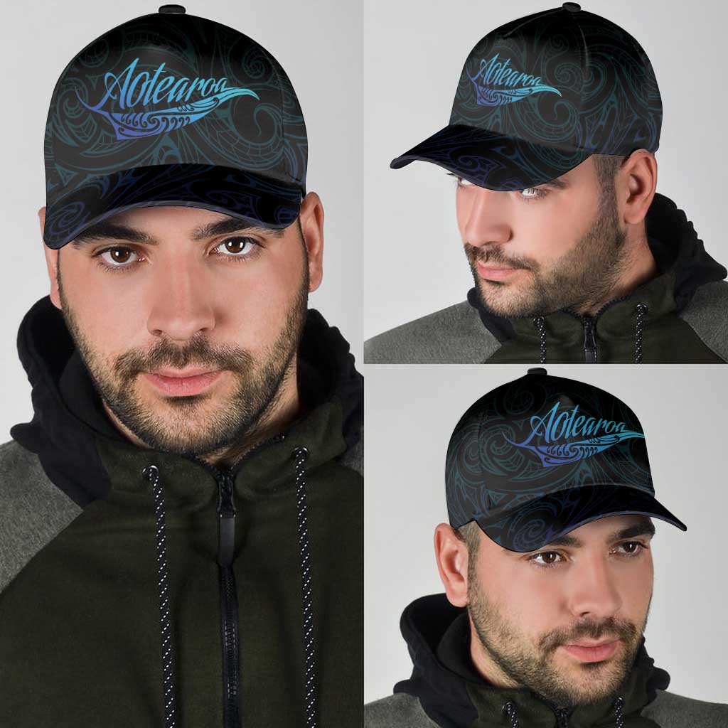 Aotearoa New Zealand Classic Cap Koru Fern Blue Gradient - Polynesian Pride