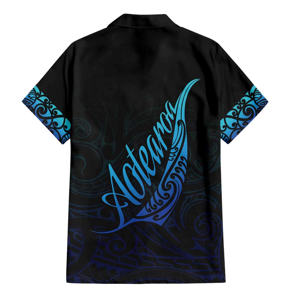 Aotearoa New Zealand Family Matching Mermaid Dress and Hawaiian Shirt Koru Fern Blue Gradient LT05 - Polynesian Pride