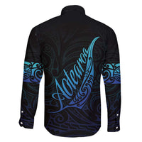 Aotearoa New Zealand Family Matching Mermaid Dress and Hawaiian Shirt Koru Fern Blue Gradient LT05 - Polynesian Pride