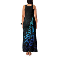 Aotearoa New Zealand Family Matching Tank Maxi Dress and Hawaiian Shirt Koru Fern Blue Gradient LT05 - Polynesian Pride