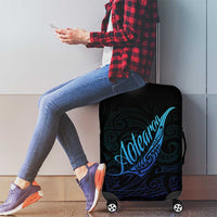 Aotearoa New Zealand Luggage Cover Koru Fern Blue Gradient