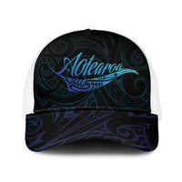 Aotearoa New Zealand Mesh Trucker Cap Koru Fern Blue Gradient - Polynesian Pride