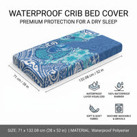 Hawaii Discoverers Day Baby Bed Cover Polynesian Fish Hook With Hibiscus Blue LT05 - Polynesian Pride